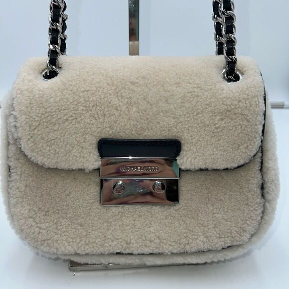 Michael Kors Sloan Shearling Small Chain Shoulder Bag - Picture 1 of 13